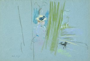 Frau angelt an einem See, 1885 von Berthe Morisot